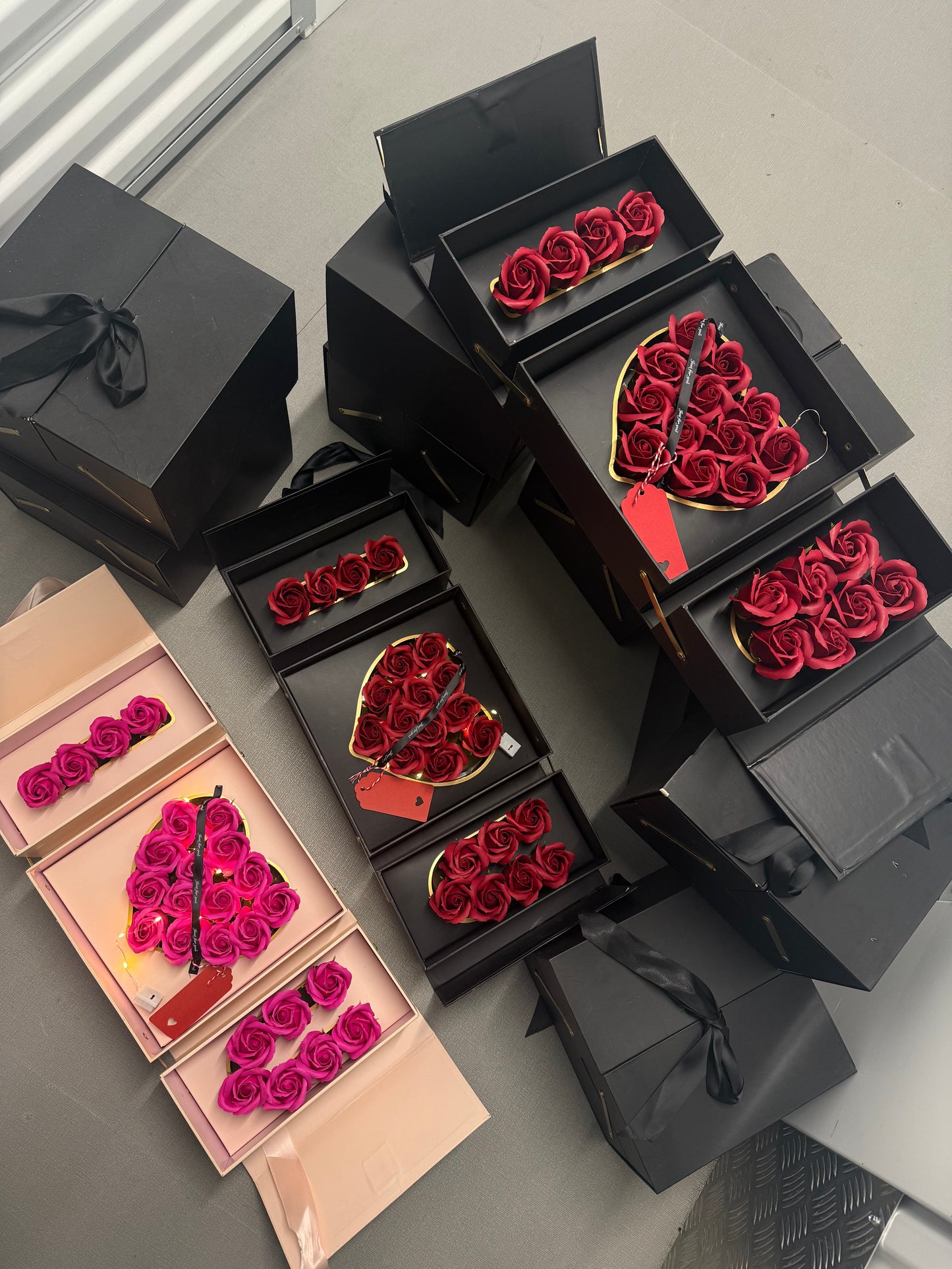 "I Love You" Pink Rose Flower Box